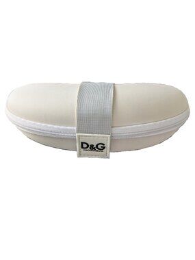 D&G Dolce & Gabbana White Soft Zip Oval Sunglasses Case